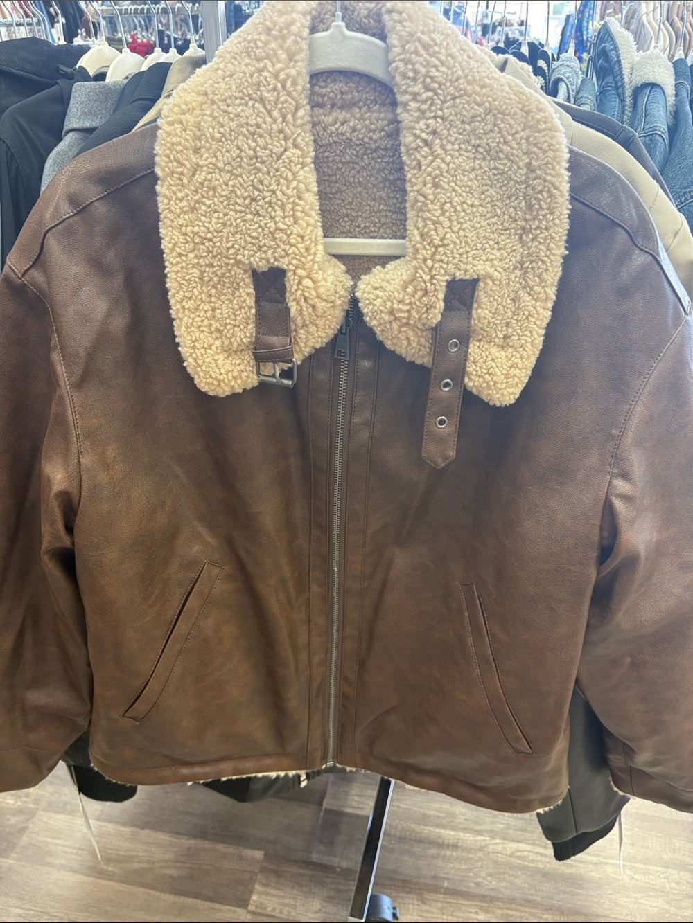 Levi's Brown Jacket with Cream Shearling Collar